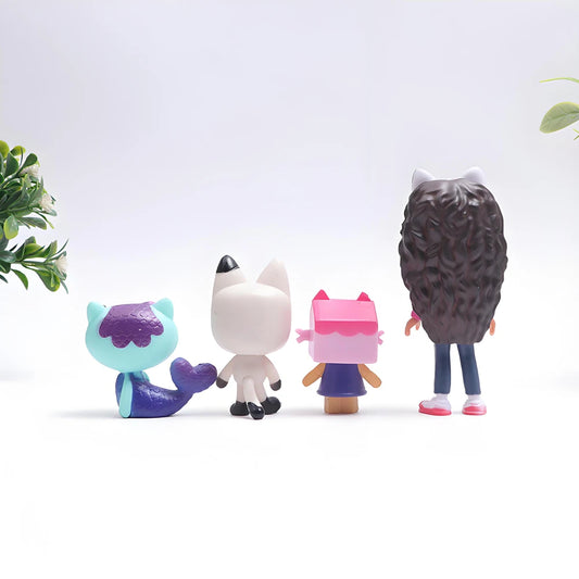 13pcs Gabby Dollhouse Anime Figure Toy Smiling Car Cat Hug Gaby Girl Dolls Mercat Cartoon Action Figure Kids Xmas Birthday Gifts