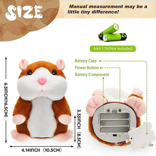 1pc Little Hamster Learn To Imitate Talking,Funny Animal Plush Toy Talking Nod Hamster Doll Soothing Crying Baby Toy Kids Gift