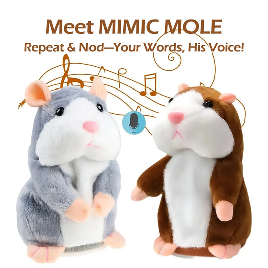 1pc Little Hamster Learn To Imitate Talking,Funny Animal Plush Toy Talking Nod Hamster Doll Soothing Crying Baby Toy Kids Gift